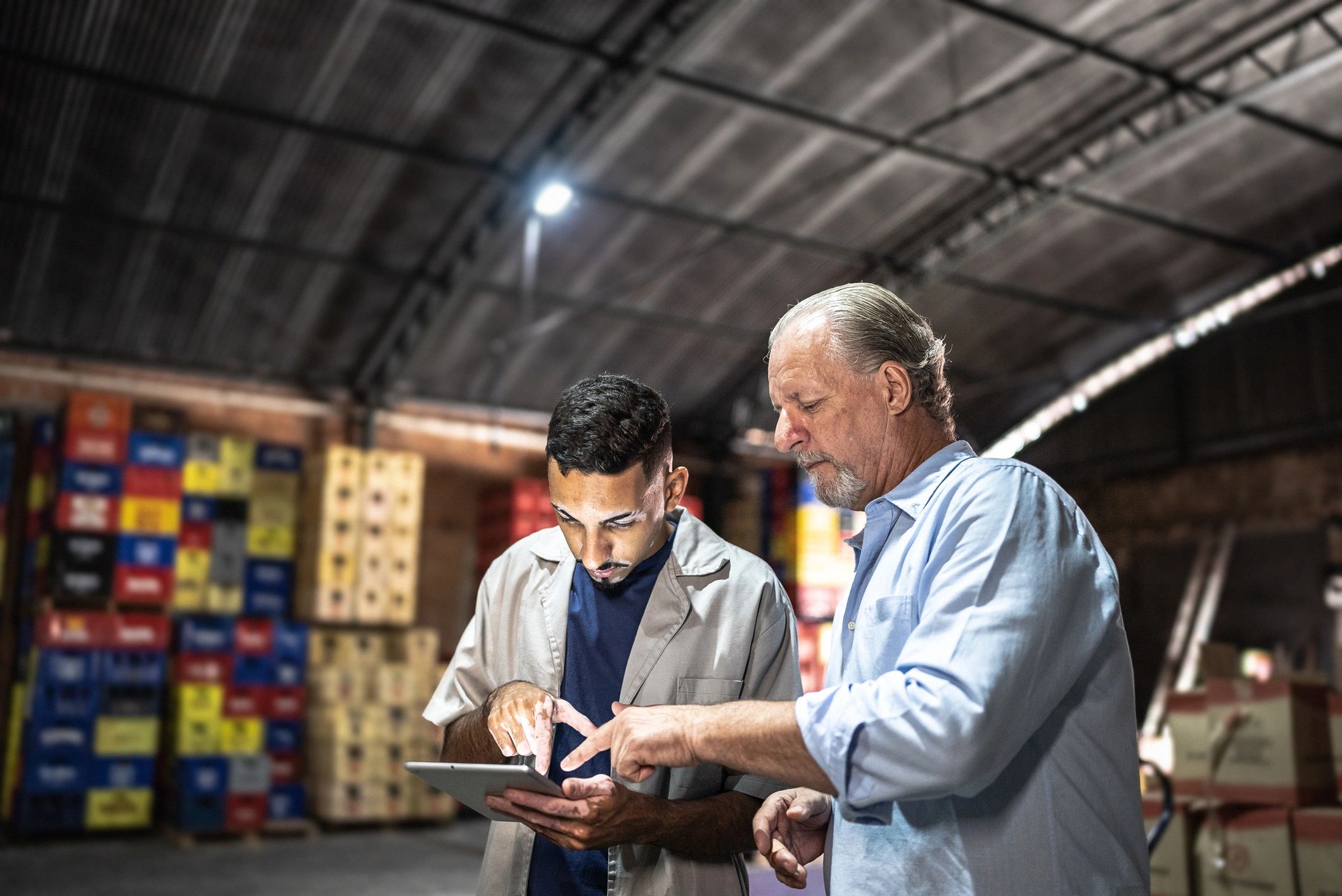 Supplier verification discussion at a facility