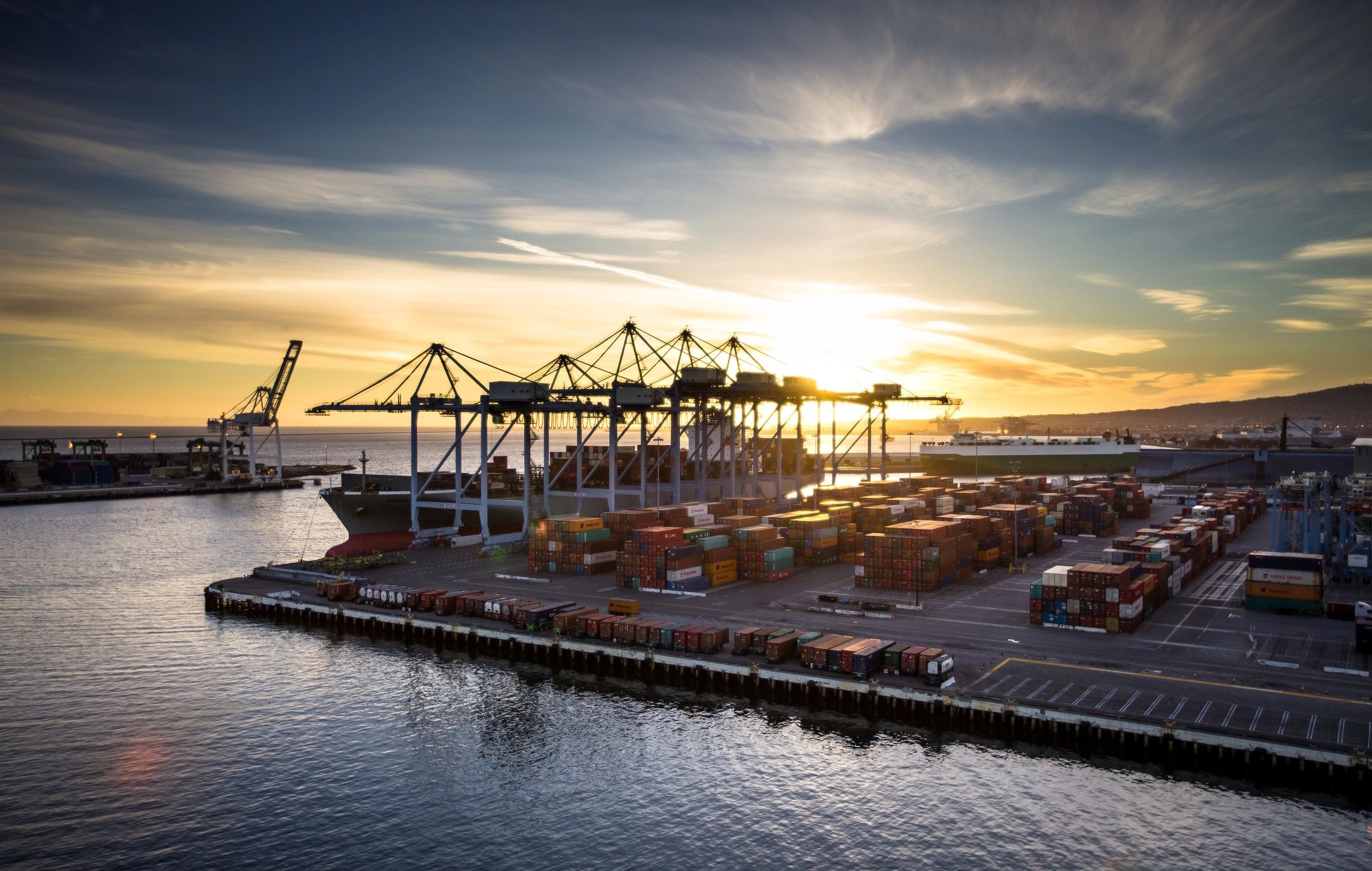 Container port supporting international trade
